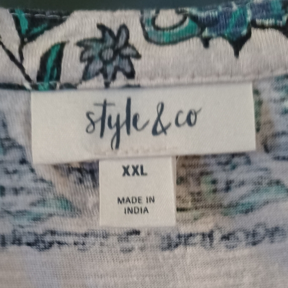 Style & Co. Patterned Button-Up Blouse - Picture 3 of 4